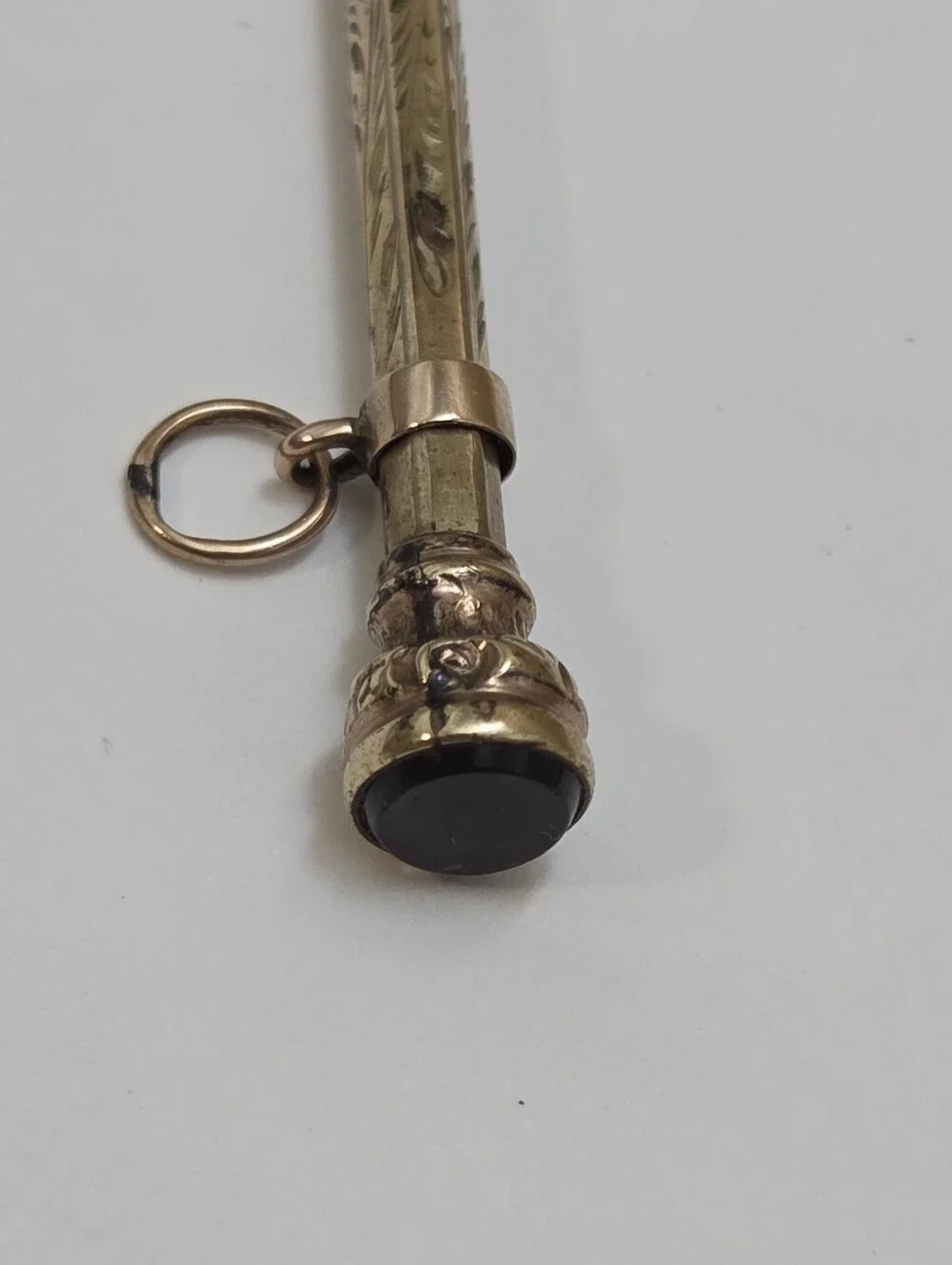 Antique Victorian Gold Filled Amethyst Mechanical Pencil Charm Pendant Fob